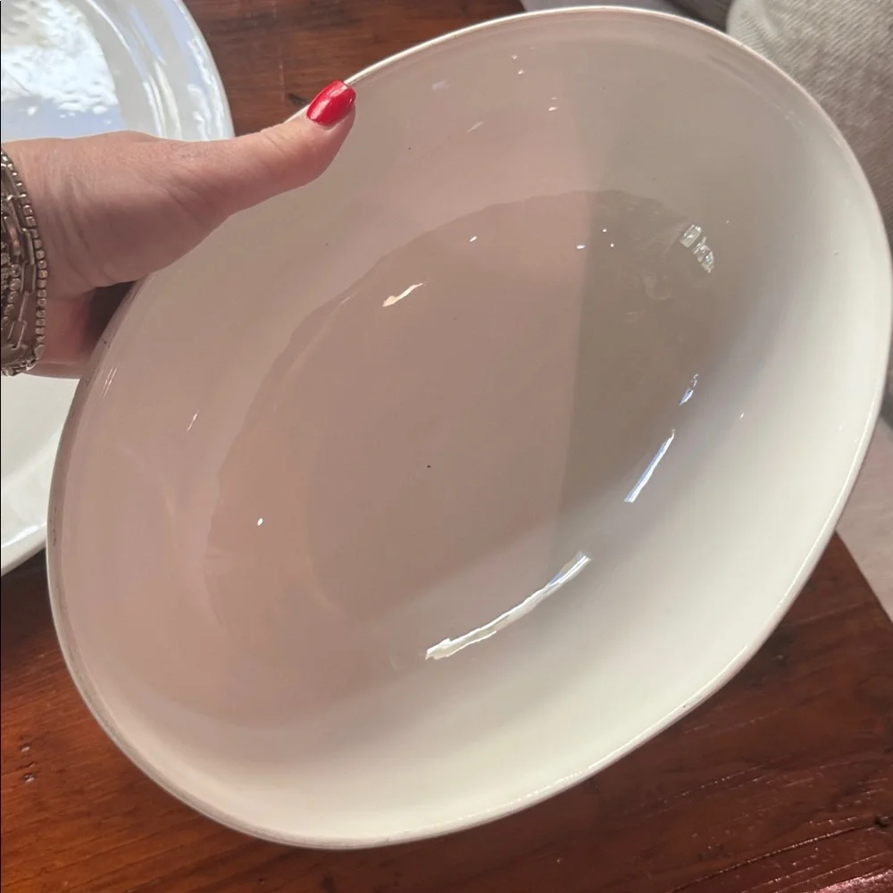 Sur La Table Covered Oval White Serving Platter
